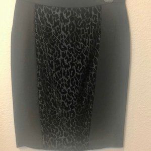 Ann Taylor Velvet Animal Print Skirt